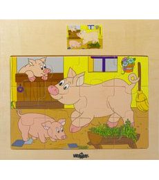 Puzzle dřevěné Prasátka - Produkt Puzzle dřevěné Prasátka