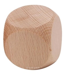 Kostka 6 stran s prázdnými stěnami, 30mm dřevěná - Kostka 6 stran s prázdnými stěnami, 30mm dřevěná