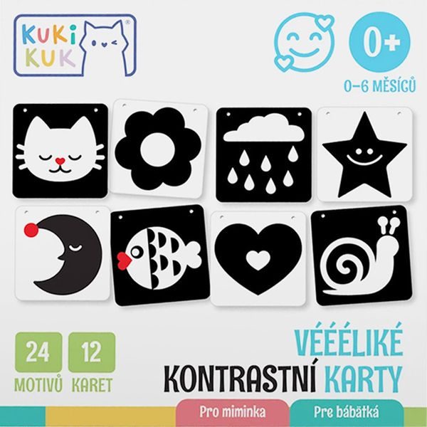 KukiKuk - Véééliké kontrastní karty pro miminka