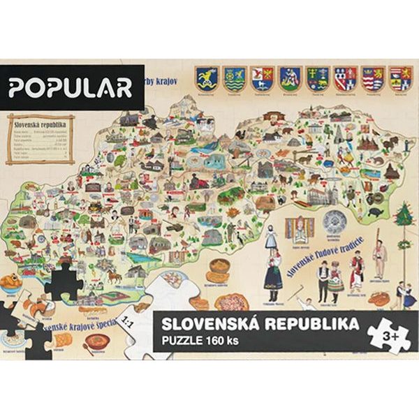 Puzzle Mapa Slovenska 160d