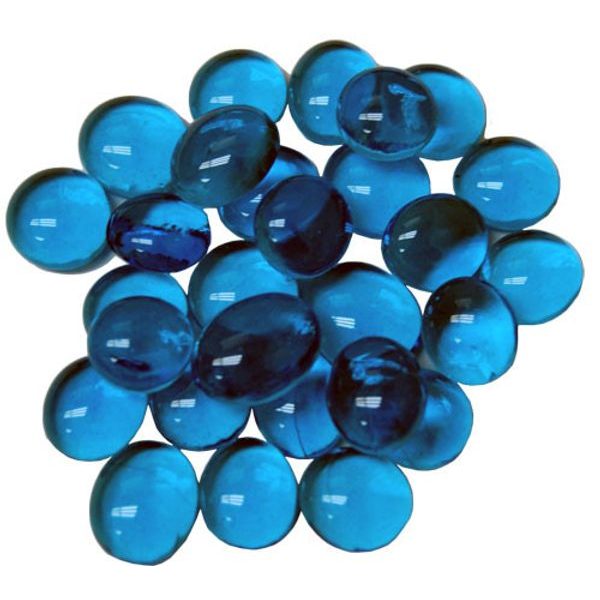 Hrací kameny skleněné průhledné modré