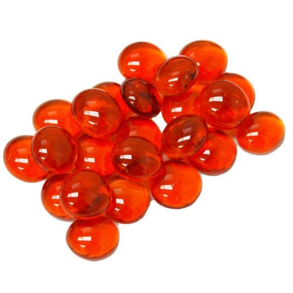 Hrací kameny skleněné průhledné oranžové