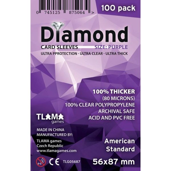 Obaly na karty (56x87mm) menší American Standard - Diamond, 100 ks