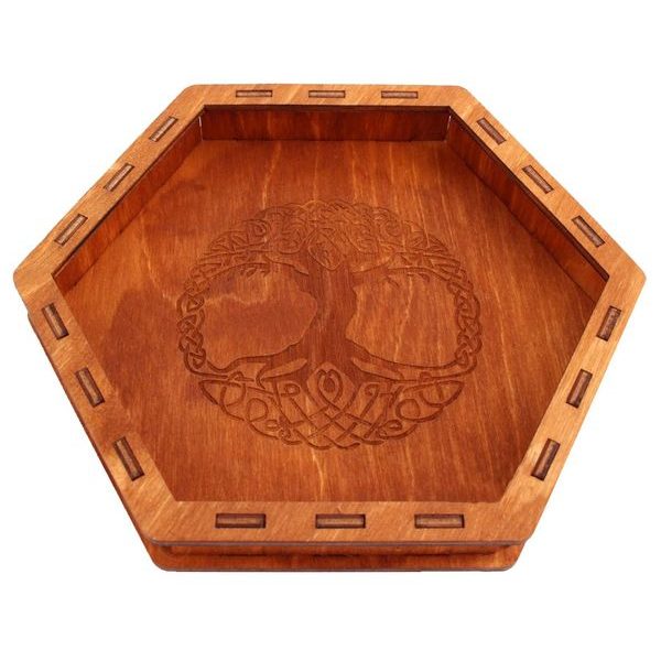 Dice tray - dřevěný mořený (Strom)