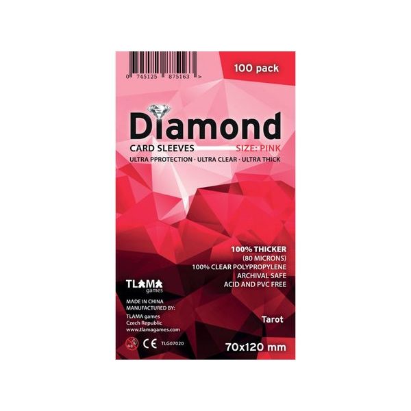 Obaly na karty (70x120mm) Tarot - Diamond Pink, 100 ks