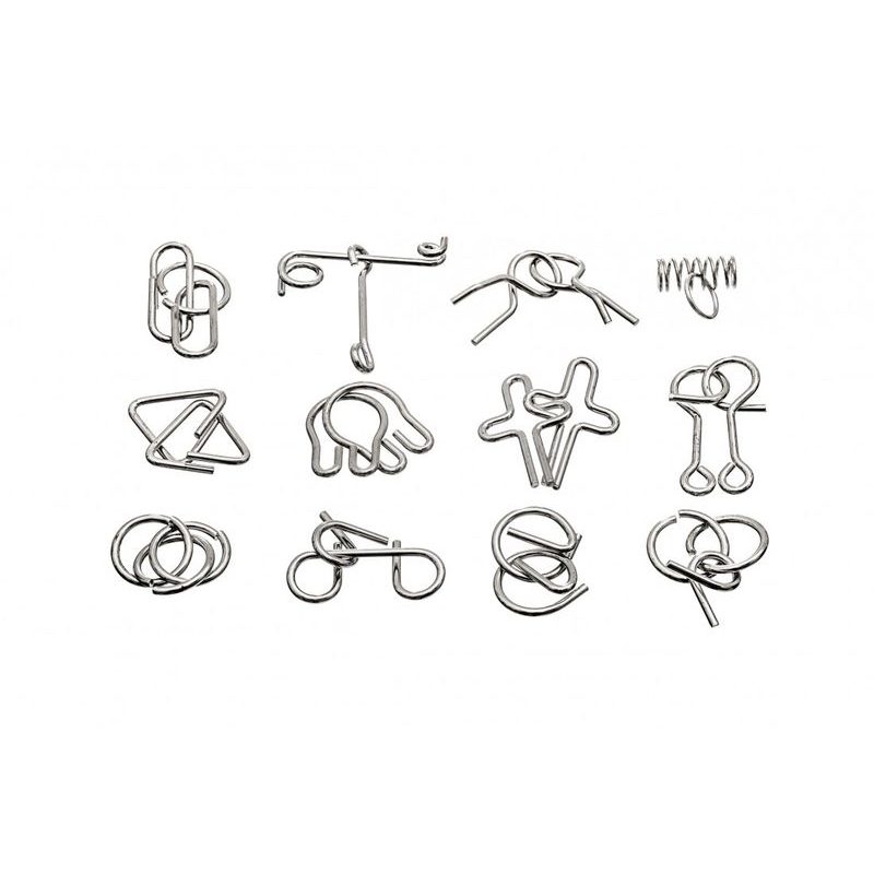 Sada 12 kovových hlavolamů