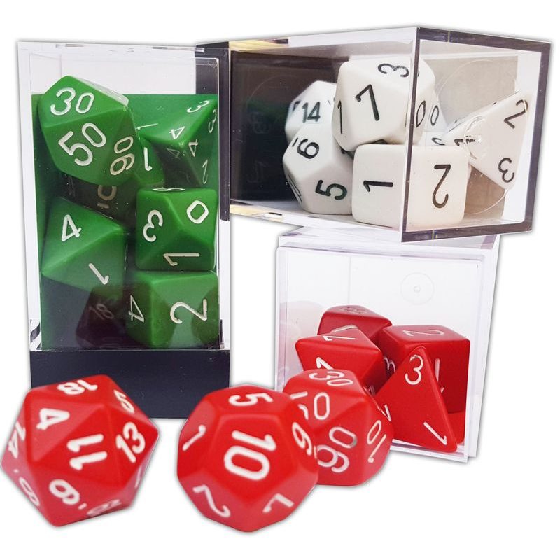 Sada 7 vícestěnných kostek - jednobarevná