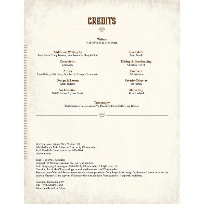 Basic Roleplaying: Creatures