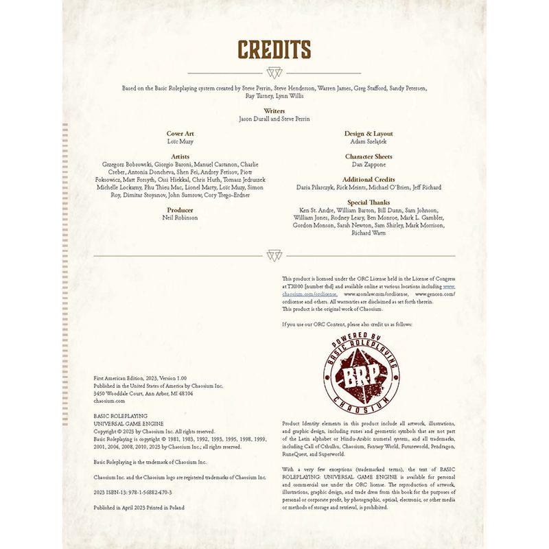 Basic Roleplaying: Universal Game Engine