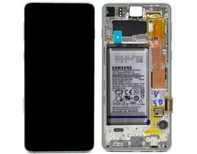 Samsung Galaxy S10 G973 LCD displej Amoled dotykové sklo + baterie (Service Pack) stříbrný