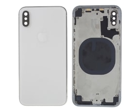 Apple iPhone X zadní kryt baterie bílý včetně středového rámečku stříbrný