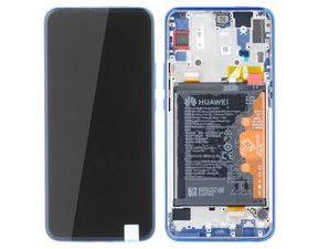 Huawei P Smart Z LCD displej dotykové sklo včetně rámečku a baterie (Service Pack) modrý