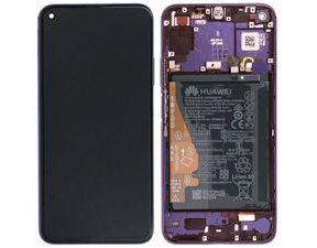 Honor 20 / Huawei Nova 5T LCD displej dotykové sklo včetně rámečku a baterie YAL-L21 fialový (Service Pack)