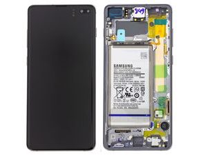 Samsung Galaxy S10+ Plus G975 LCD Amoled displej dotykové sklo včetně rámečku + baterie (Service Pack) černý