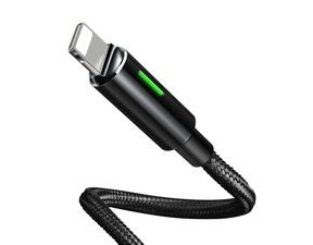 MCDODO nabíjecí datový kabel Lightning 8pin Apple smart LED 1.2m černý