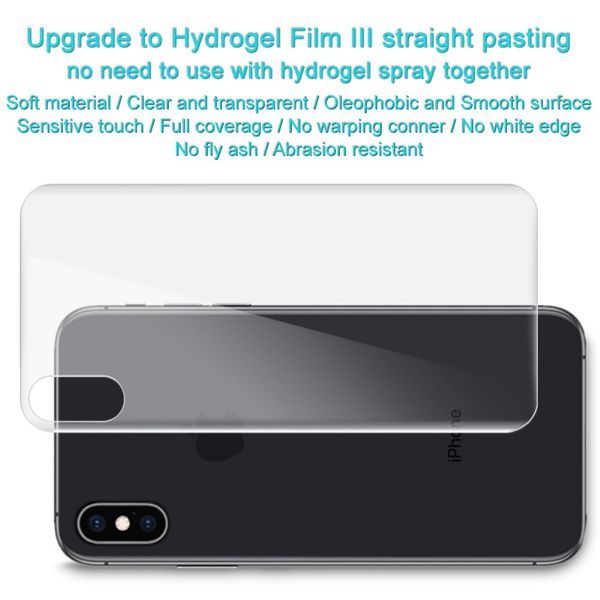 Apple iPhone XS MAX Ochranná transparentní Hydrogel folie na zadní skleněný kryt sada 2ks