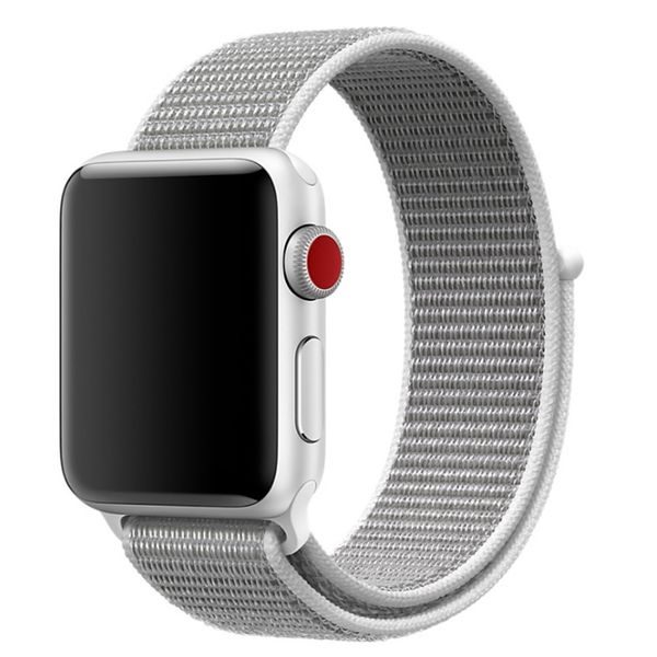 Apple Watch 42mm tkaný nylonový provlékací sportovní řemínek bílý