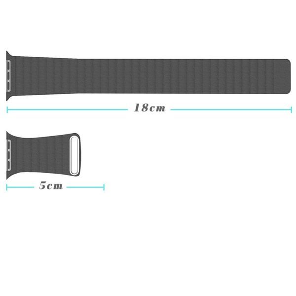 Apple Watch 42mm 44MM řemínek kožený provlékací šedý
