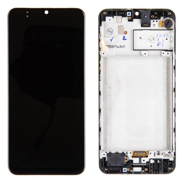 Samsung Galaxy M21 LCD displej dotykové sklo komplet přední panel včetně rámečku M215F (Service Pack)