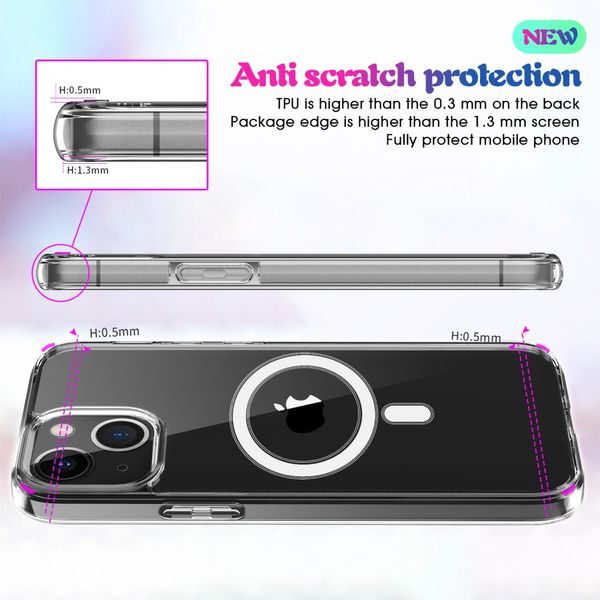 Ochranný obal Apple iPhone 13 kryt transparentní s magnety