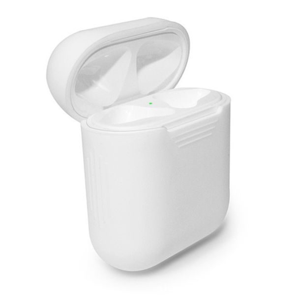 Apple Airpods ochranný silikonový kryt obal na beztrádová sluchátka bílý