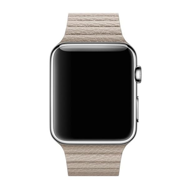 Apple Watch 42mm 44MM řemínek kožený provlékací béžový