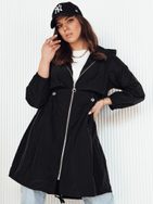 Trendi fekete párka kabát Wolina