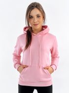 Eredeti rózsaszín női kapucnis pulóver Basic
