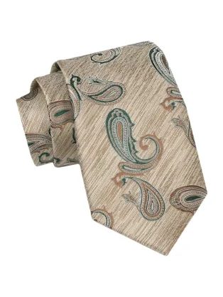 Bézs színű nyakkendő trendi mintávaĺ