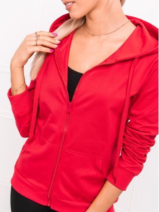 Egyszerű piros női melegítő pulóver TLR001