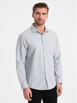 Lezsér halvány szürke ing zsebbel V2 SHCS-0148
