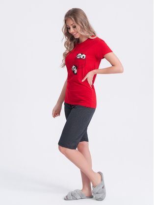 Trendi piros női pizsama ULR267
