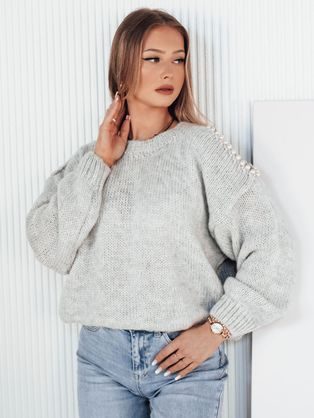 Oversize szürke női pulóver Pearlis