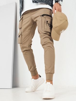 Trendi zsebes bézs színű jogger nadrág UP