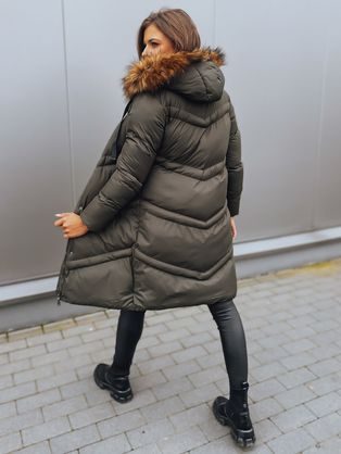 Különleges fekete női steppelt kabát Gisel