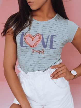 Érdekes menta színű női póló Love Yourself