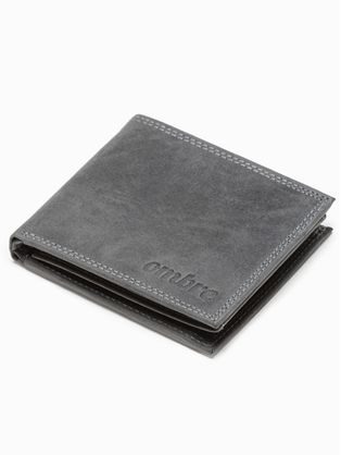 Modern halvány fekete bőr pénztárca A092