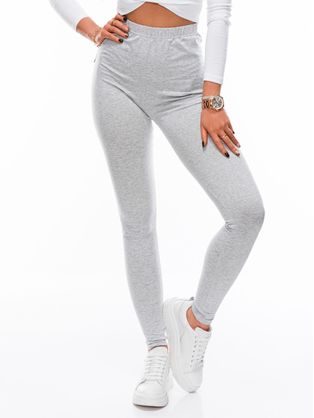 Kényelmes melírozott világosszürke női leggings PLR071