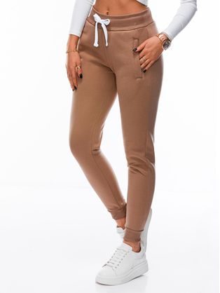 Női bézs velúr leggings PLR245