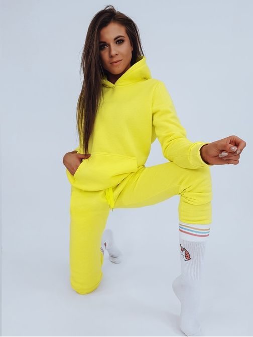 Eredeti sárga női kapucnis pulóver Basic