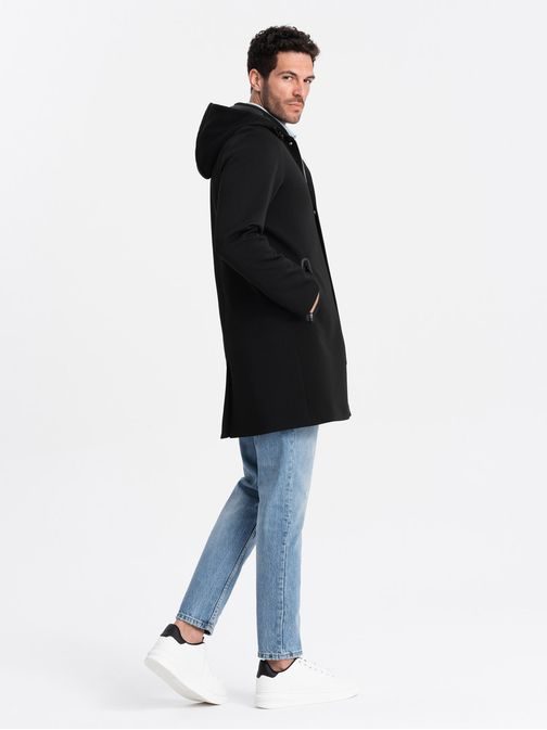 Trendi fekete férfi kabát V2 COSC-0112