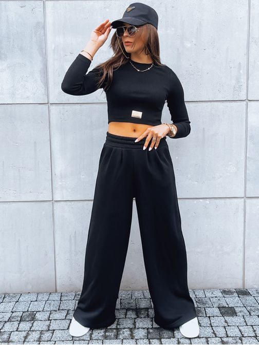 Fekete nadrég és crop top szett Astral Allure