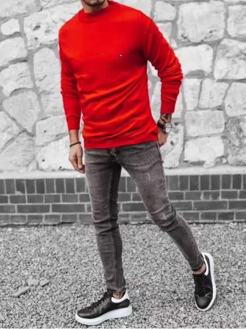 Stílusos piros pulóver