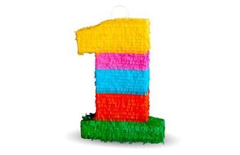 Piňata číslo " 1 " barevná - rozbíjecí, 50x35x7,5 cm