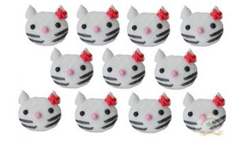 Cukrové dekorace kočičky bílé