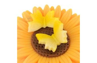 Modelovaný motýlek malý - Žlutobílý stříkaný