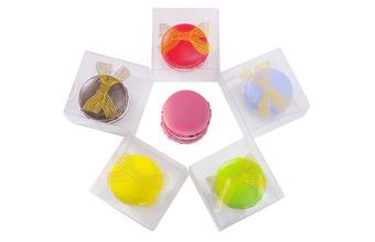 Průhledná krabička na makronku, pralinky, minidonut - 10 ks