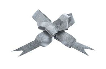 Dekorační stahovací stuha - stříbrná glitr - 1 ks