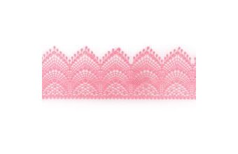 Cukrová krajka růžová - šířka 8 cm