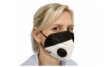 Respirační ochranná maska KN95 s výdechovým ventilem - černo-bílá